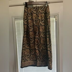 Elegant Black and Gold Paisley Skirt